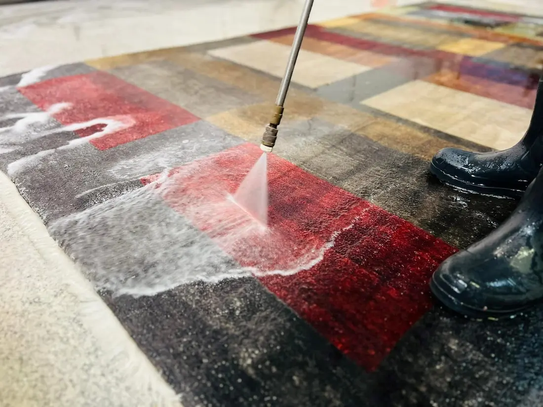 Rug drying process